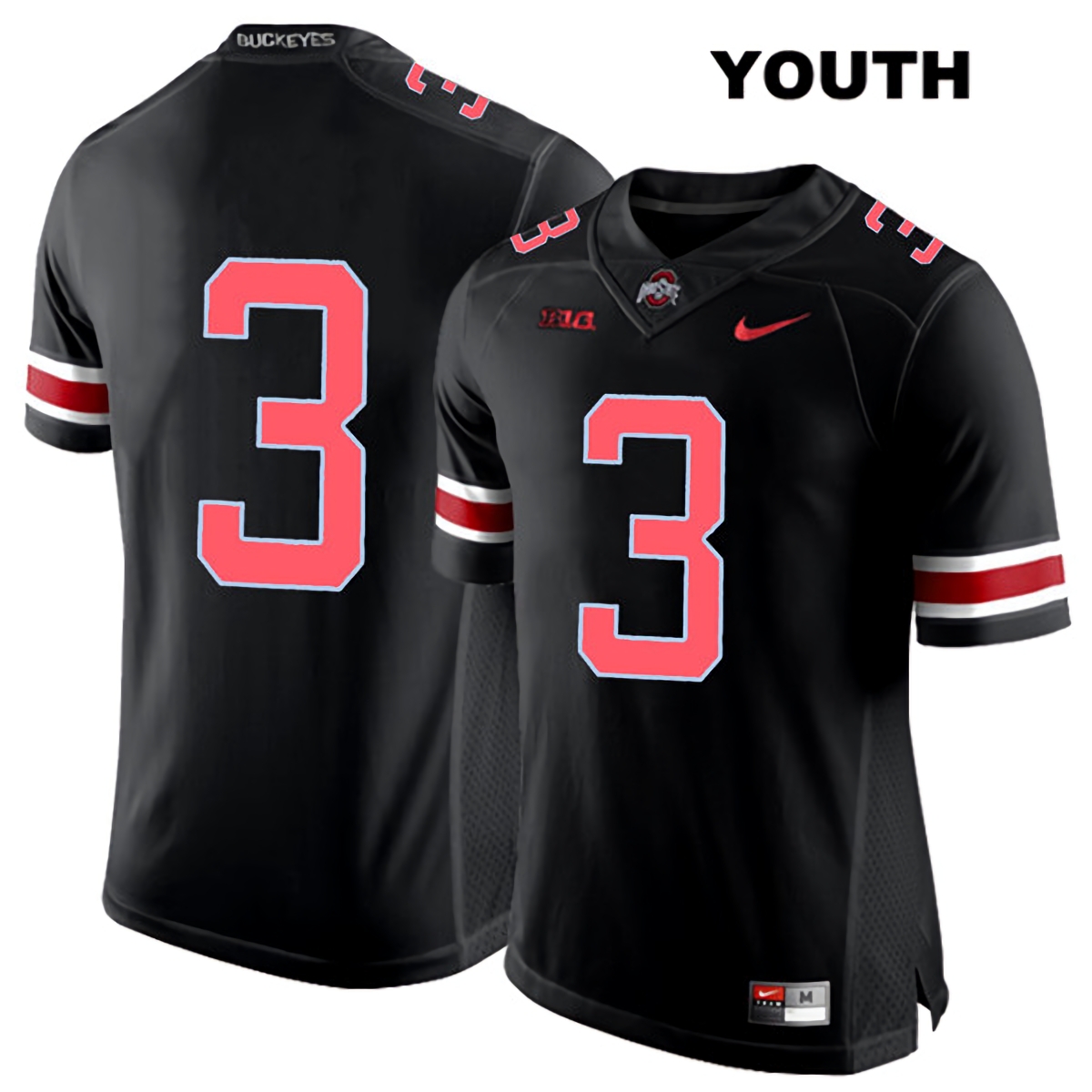 Quinn Ewers Ohio State Buckeyes Youth NCAA #3 No Name Black Red Number College Stitched Football Jersey ZPV7756GS